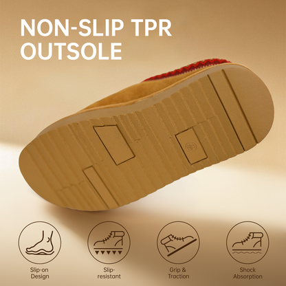 TERO WarmTeddy Premium Fluffy Lined Suede Slippers