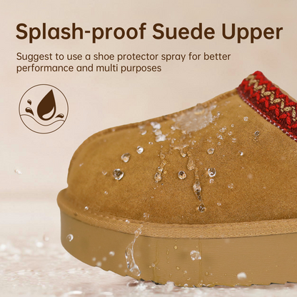 TERO WarmTeddy Premium Fluffy Lined Suede Slippers
