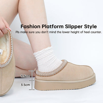 TERO WarmTeddy Premium Fluffy Lined Suede Slippers