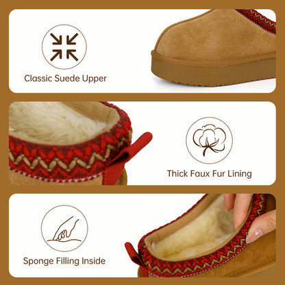 TERO WarmTeddy Premium Fluffy Lined Suede Slippers