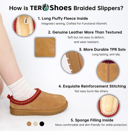 TERO WarmTeddy Premium Fluffy Lined Suede Slippers (Copy)
